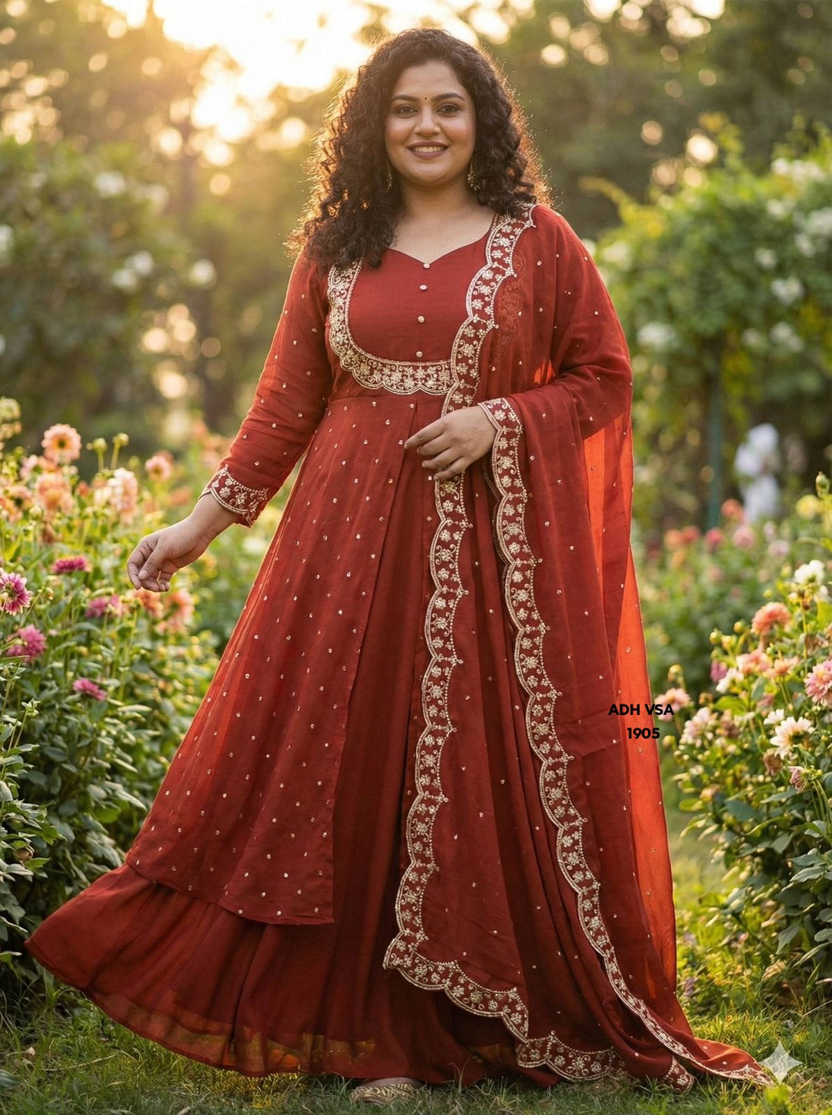 Black Georgette Heavy Embroidery Work Anarkali Gown Set